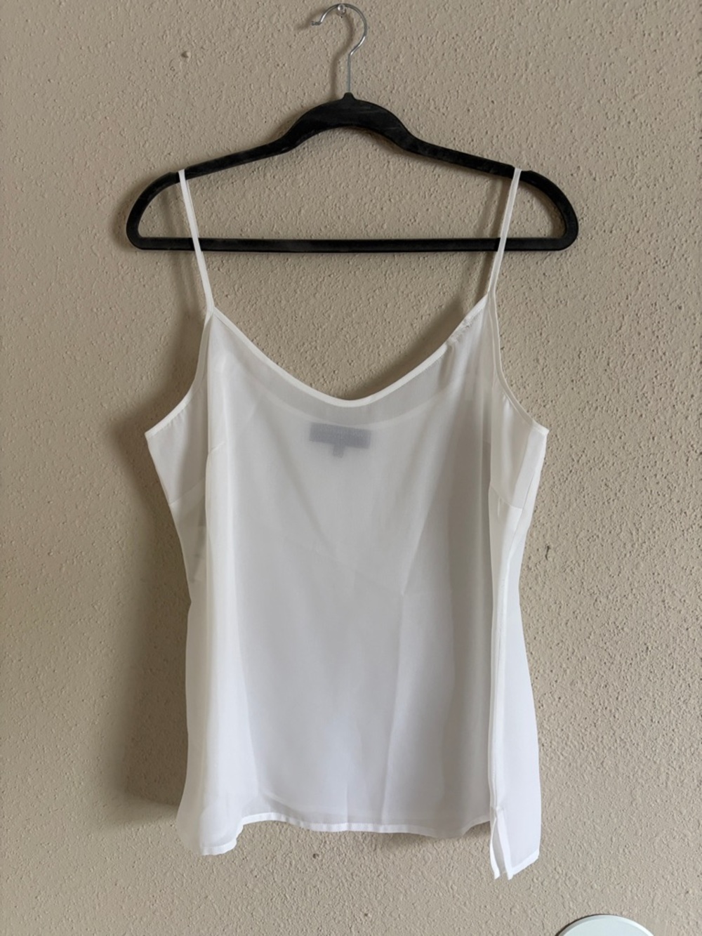 Jones New York White Sheer Spaghetti Strap Cami